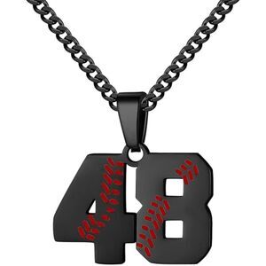 Baseball Number Necklace #48‎ (4620)